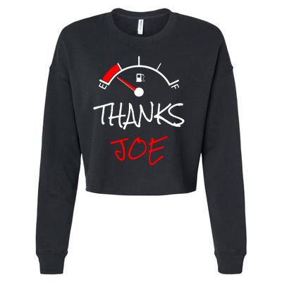 Thanks Joe Gas Tank On E Anti Biden Cropped Pullover Crew