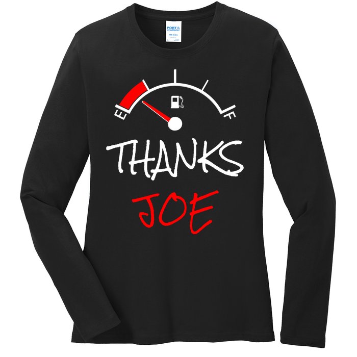 Thanks Joe Gas Tank On E Anti Biden Ladies Long Sleeve Shirt