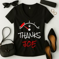 Thanks Joe Gas Tank On E Anti Biden Women's V-Neck T-Shirt