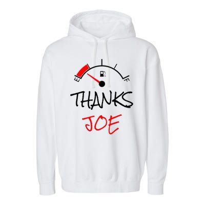 Thanks Joe Gas Tank On E Anti Biden Garment-Dyed Fleece Hoodie