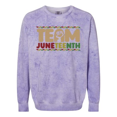 Team Juneteenth Gift June 1865 African American Black History Gift Colorblast Crewneck Sweatshirt