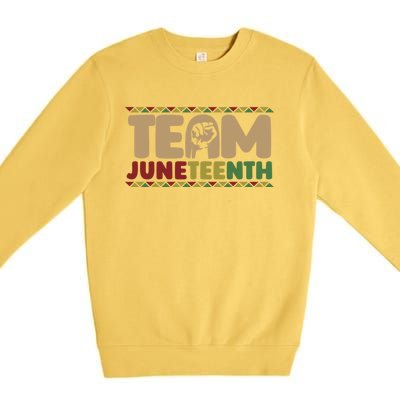 Team Juneteenth Gift June 1865 African American Black History Gift Premium Crewneck Sweatshirt