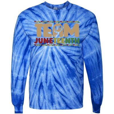 Team Juneteenth Gift June 1865 African American Black History Gift Tie-Dye Long Sleeve Shirt