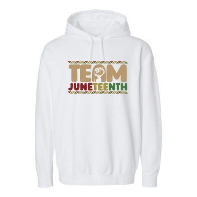 Team Juneteenth Gift June 1865 African American Black History Gift Garment-Dyed Fleece Hoodie