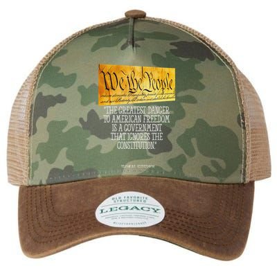 Thomas Jefferson Greatest Danger To American Freedom Legacy Tie Dye Trucker Hat
