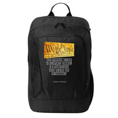 Thomas Jefferson Greatest Danger To American Freedom City Backpack