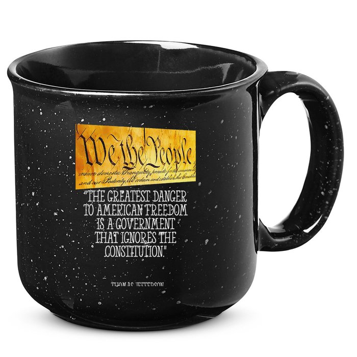 Thomas Jefferson Greatest Danger To American Freedom 15oz Campfire Ceramic Mug