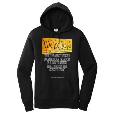 Thomas Jefferson Greatest Danger To American Freedom Women's Pullover Hoodie