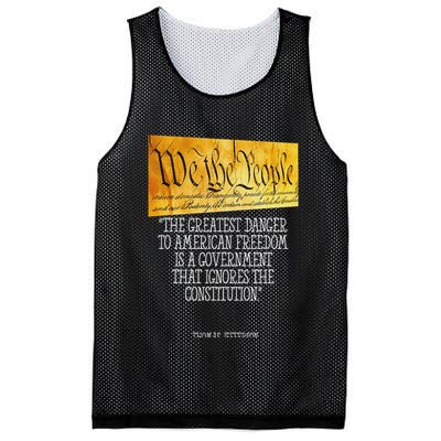 Thomas Jefferson Greatest Danger To American Freedom Mesh Reversible Basketball Jersey Tank