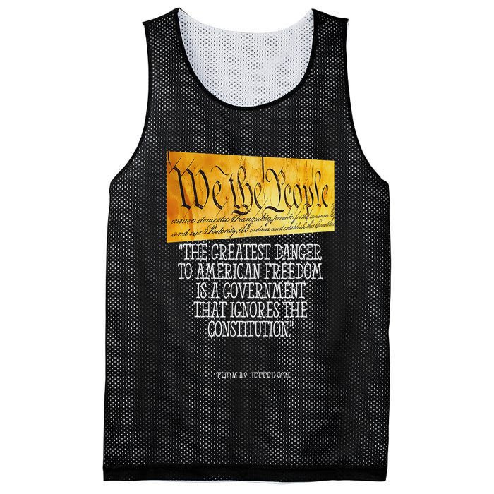Thomas Jefferson Greatest Danger To American Freedom Mesh Reversible Basketball Jersey Tank