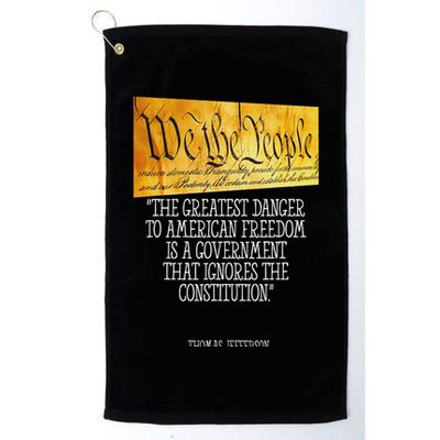 Thomas Jefferson Greatest Danger To American Freedom Golf Towel
