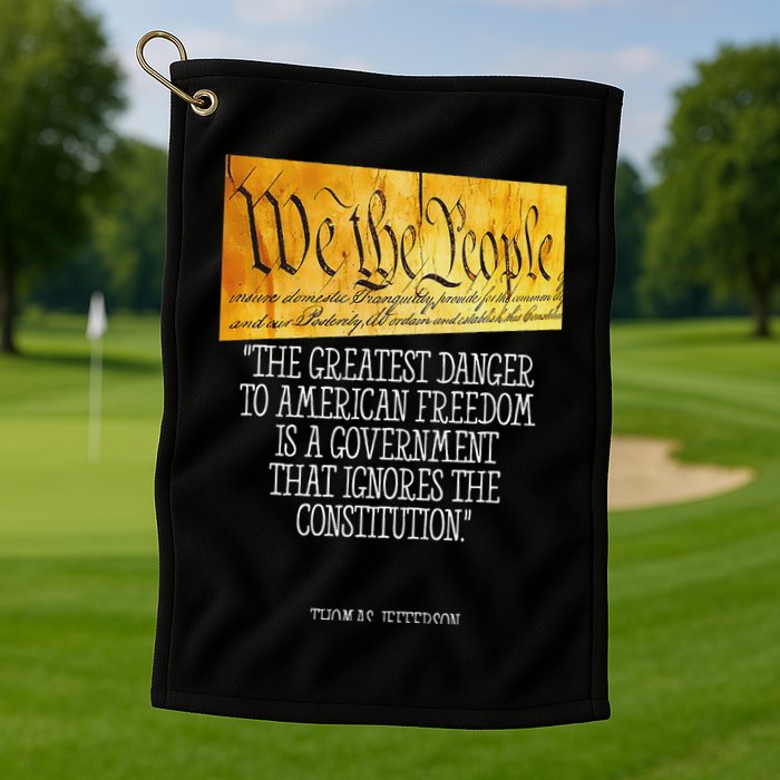 Thomas Jefferson Greatest Danger To American Freedom Golf Towel