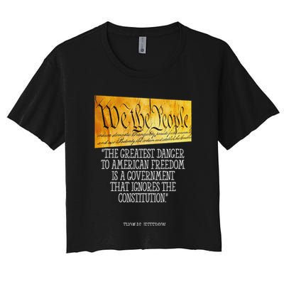 Thomas Jefferson Greatest Danger To American Freedom Crop Top