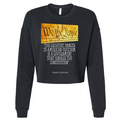 Thomas Jefferson Greatest Danger To American Freedom Cropped Pullover Crew