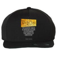 Thomas Jefferson Greatest Danger To American Freedom Wool Snapback Cap