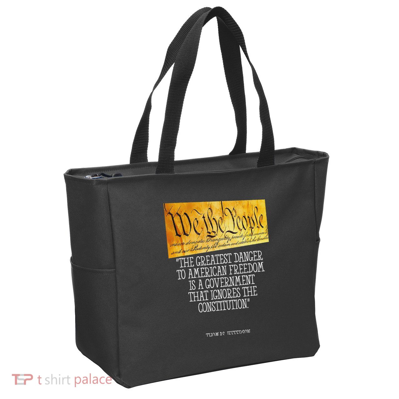 Thomas Jefferson Greatest Danger To American Freedom Zip Tote Bag