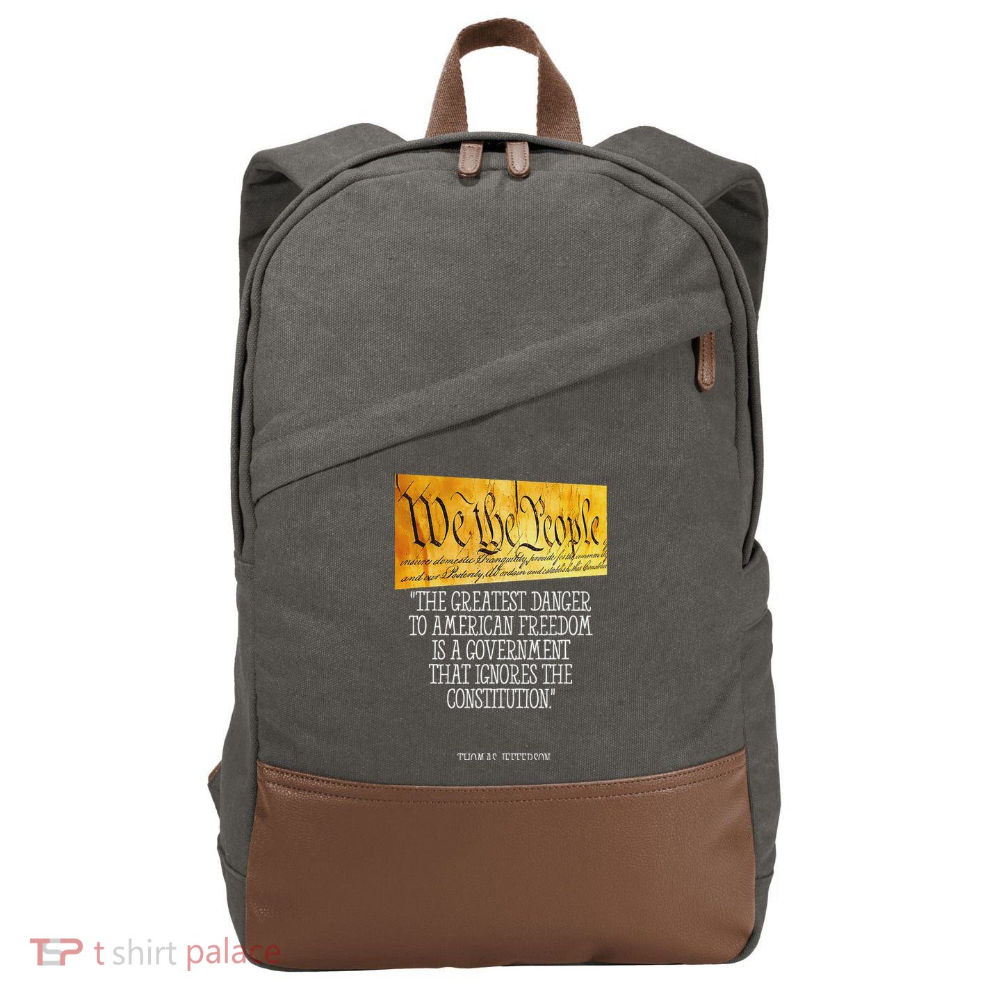 Thomas Jefferson Greatest Danger To American Freedom Cotton Canvas Backpack