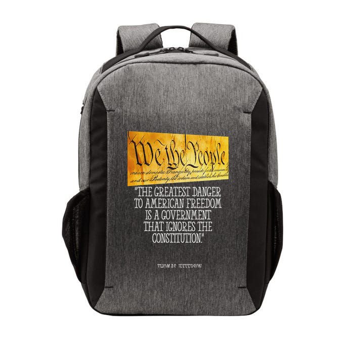 Thomas Jefferson Greatest Danger To American Freedom Vector Backpack