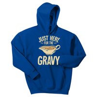 Thanksgiving Just Here For The Gravy Turkey Football Meaningful Gift Kids Hoodie