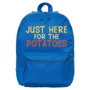 Thanksgiving Just Here For The Potatoes Turkey Football Gift 16 in Basic Backpack