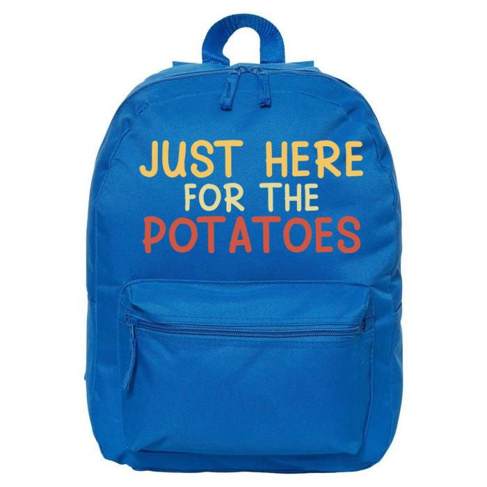 Thanksgiving Just Here For The Potatoes Turkey Football Gift 16 in Basic Backpack