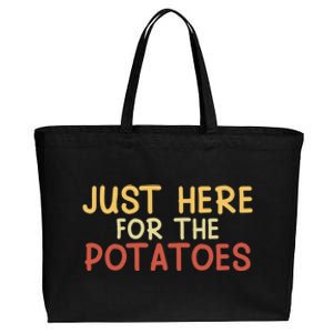 Thanksgiving Just Here For The Potatoes Turkey Football Gift Cotton Canvas Jumbo Tote