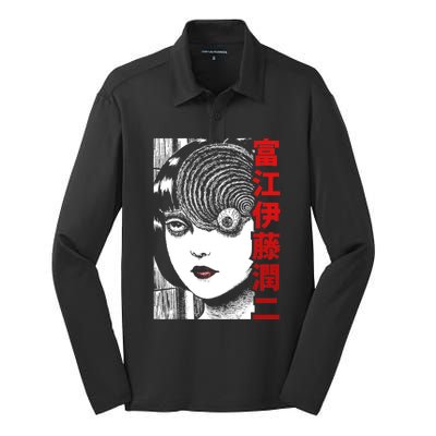 Tomie Junji Ito Silk Touch Performance Long Sleeve Polo