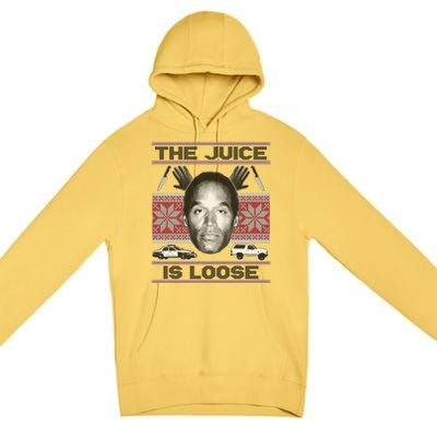 The Juice Is Loose OJ Ugly Christmas Sweater Premium Pullover Hoodie