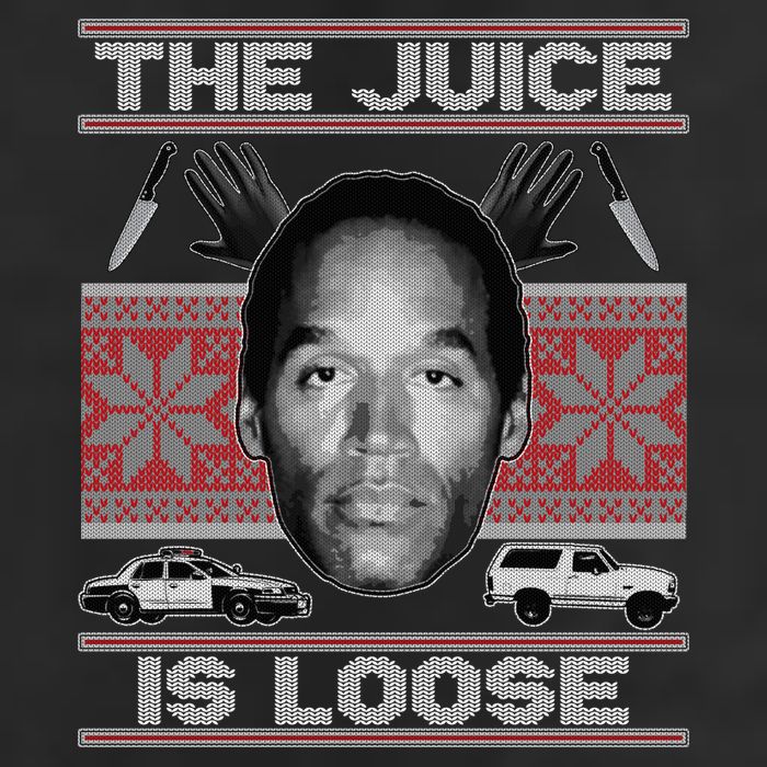 The Juice Is Loose OJ Ugly Christmas Sweater Cool Comfort Performance Bucket Hat
