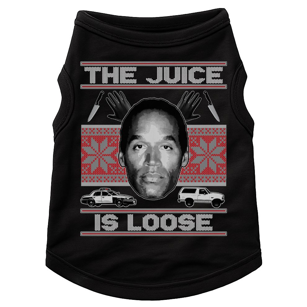 The Juice Is Loose OJ Ugly Christmas Sweater Doggie Tank