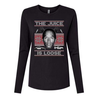 The Juice Is Loose OJ Ugly Christmas Sweater Womens Cotton Relaxed Long Sleeve T-Shirt