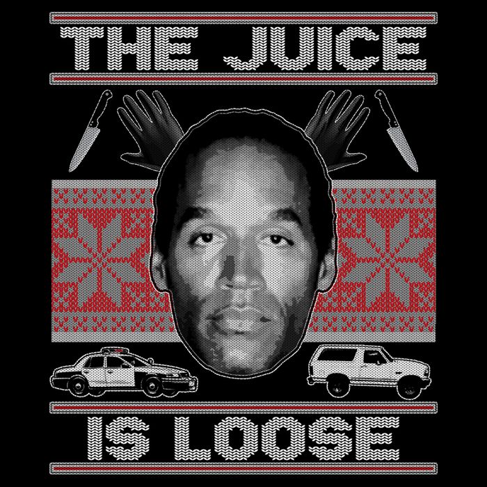The Juice Is Loose OJ Ugly Christmas Sweater Bucket Hat