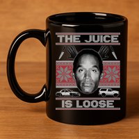 The Juice Is Loose OJ Ugly Christmas Sweater 11oz C Handle Ceramic Mug