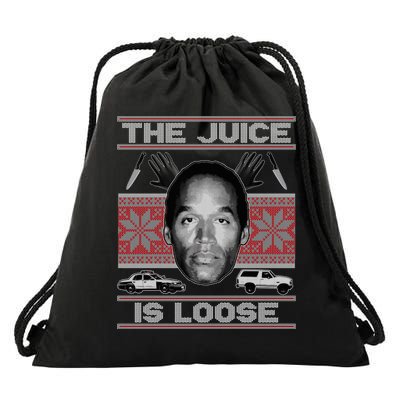 The Juice Is Loose OJ Ugly Christmas Sweater Drawstring Bag