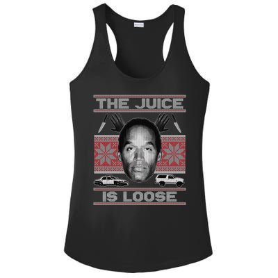 The Juice Is Loose OJ Ugly Christmas Sweater Ladies PosiCharge Competitor Racerback Tank