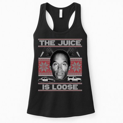 The Juice Is Loose OJ Ugly Christmas Sweater Womens Tank Top