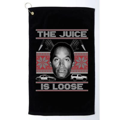 The Juice Is Loose OJ Ugly Christmas Sweater Platinum Collection Golf Towel