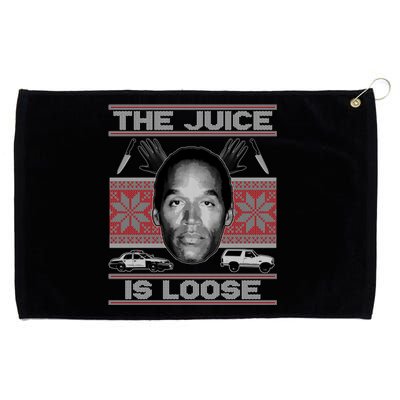 The Juice Is Loose OJ Ugly Christmas Sweater Grommeted Golf Towel