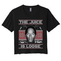 The Juice Is Loose OJ Ugly Christmas Sweater Women's Crop Top Tee