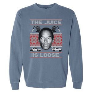 The Juice Is Loose OJ Ugly Christmas Sweater Garment-Dyed Sweatshirt