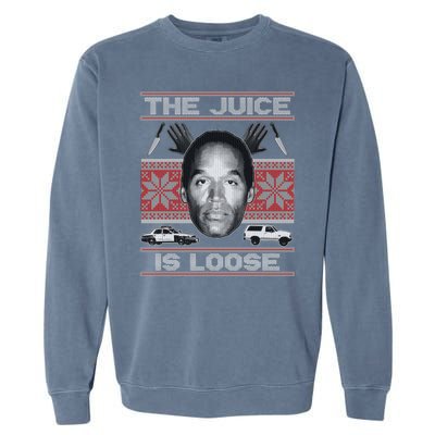 The Juice Is Loose OJ Ugly Christmas Sweater Garment-Dyed Sweatshirt