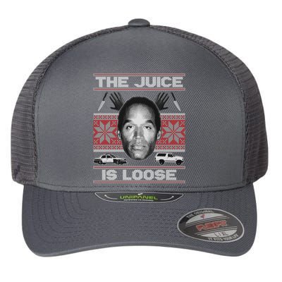 The Juice Is Loose OJ Ugly Christmas Sweater Flexfit Unipanel Trucker Cap