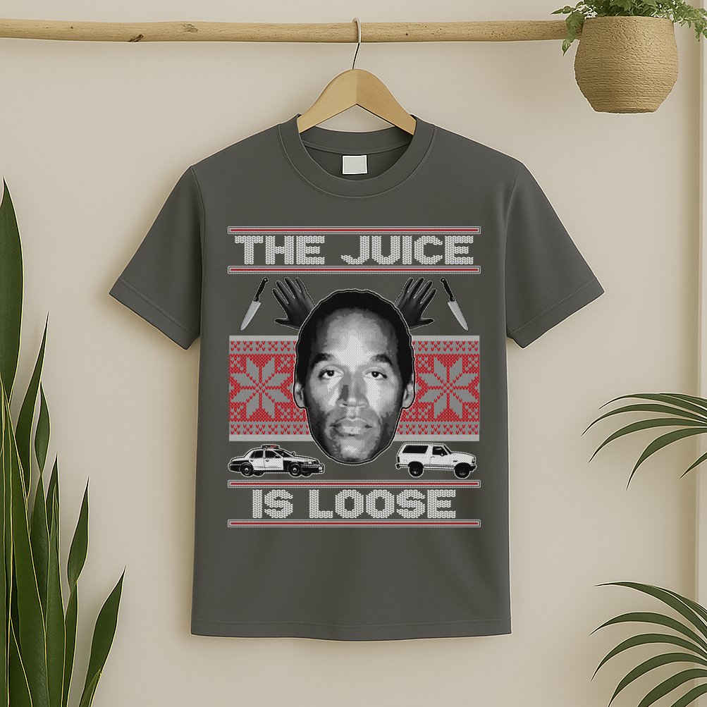 The Juice Is Loose OJ Ugly Christmas Sweater T-Shirt