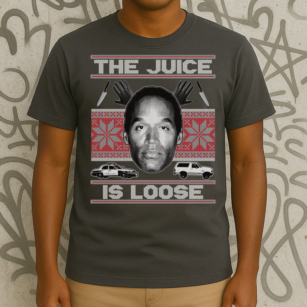 The Juice Is Loose OJ Ugly Christmas Sweater T-Shirt