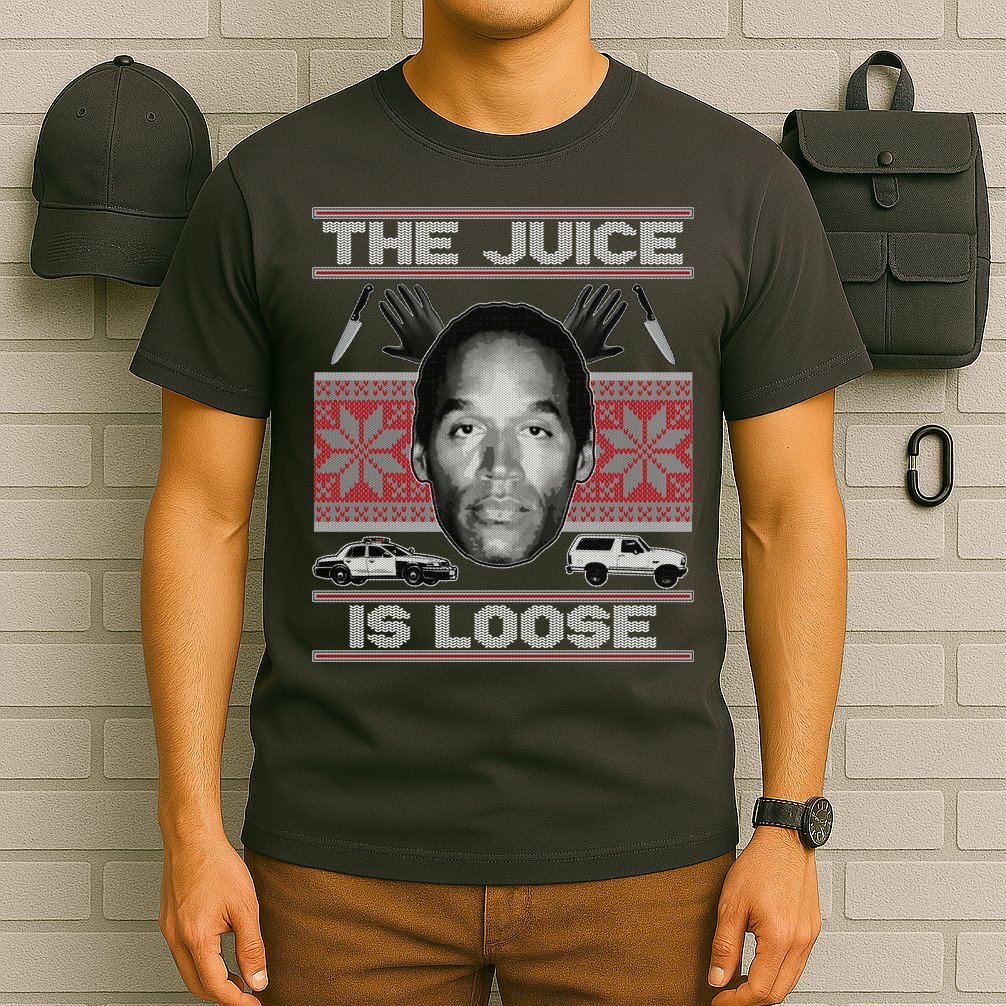 The Juice Is Loose OJ Ugly Christmas Sweater T-Shirt