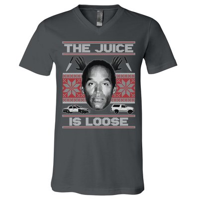 The Juice Is Loose OJ Ugly Christmas Sweater V-Neck T-Shirt