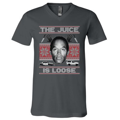 The Juice Is Loose OJ Ugly Christmas Sweater V-Neck T-Shirt