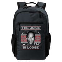 The Juice Is Loose OJ Ugly Christmas Sweater Backpack
