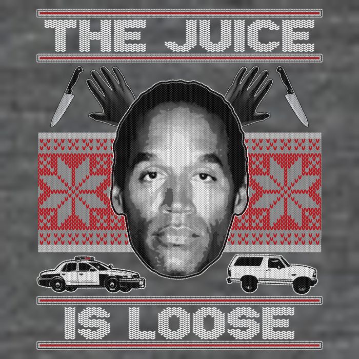 The Juice Is Loose OJ Ugly Christmas Sweater Backpack