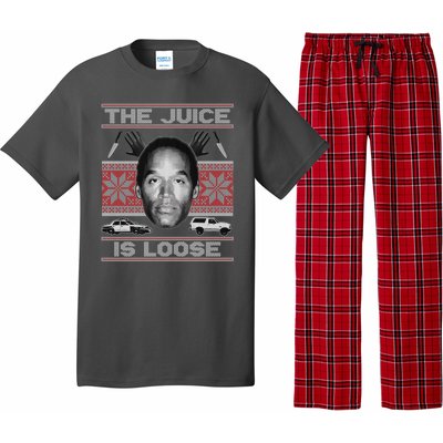 The Juice Is Loose OJ Ugly Christmas Sweater Pajama Set